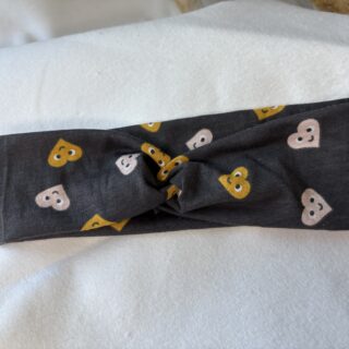 Headband - (Grey & Hearts)