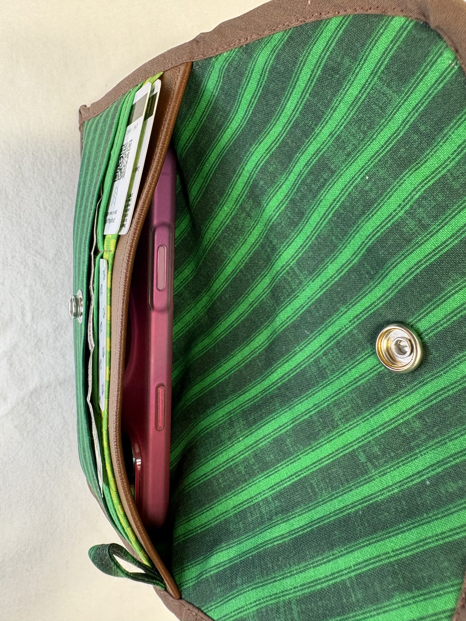 Phone Wristlet- Brown/Green - Image 8