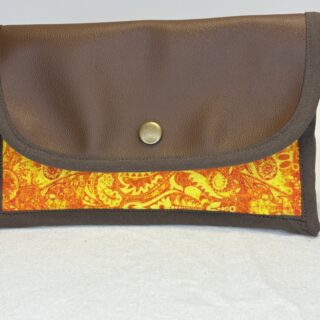 Phone Wristlet Wallet -Brown/Orange